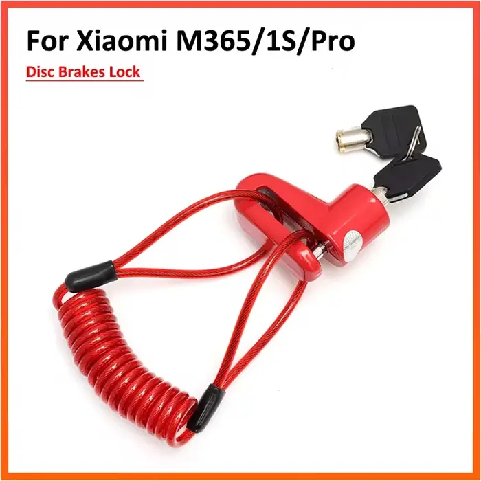 Accessoire antivol universel pour scooter électrique Xiaomi M365 1S Pro verrouillage frein à disque avec fil d'acier noir rouge bleu