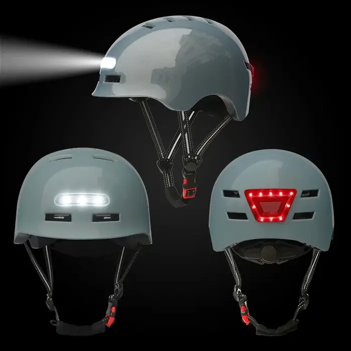48-61cm vélo casque de cyclisme pour hommes femmes intelligent feu arrière LED