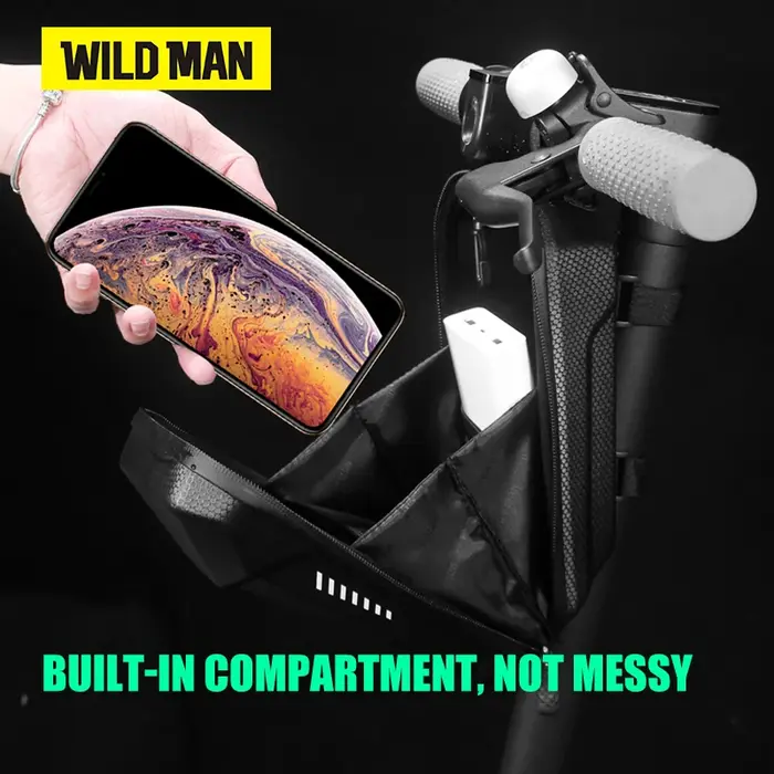 WILD MAN ES8 sac de guidon de vélo sacoches EVA coque dure avant Balance Scooter haute capacité carb