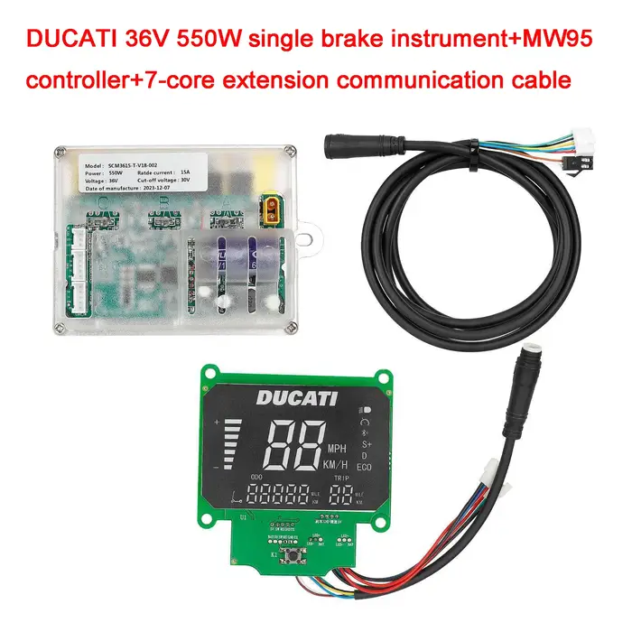 Scooter électrique 48V 1200W, ensemble de contrôleur d'instruments de frein simple/Double pour DUCAT