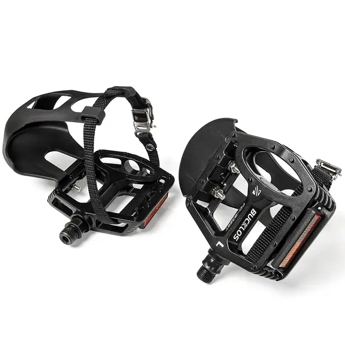 BUCKLOS PD-B329T pédales de vélo de Spinning d'intérieur 9/16 pouces pédale de VTT avec pince d'orteil