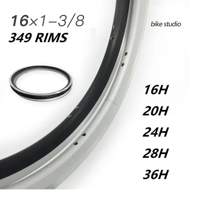Jantes de vélo à Double couche de 16 pouces, 1-349, pour vélo pliant Brompton, en alliage d'aluminiu