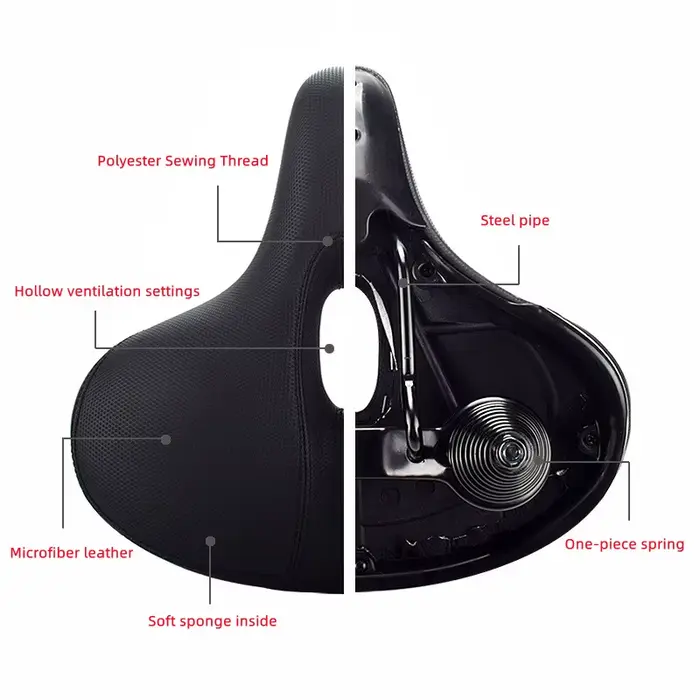 Selle de vélo souple en éponge épaisse, selle en Silicone longue Distance, coussin de siège de vélo 