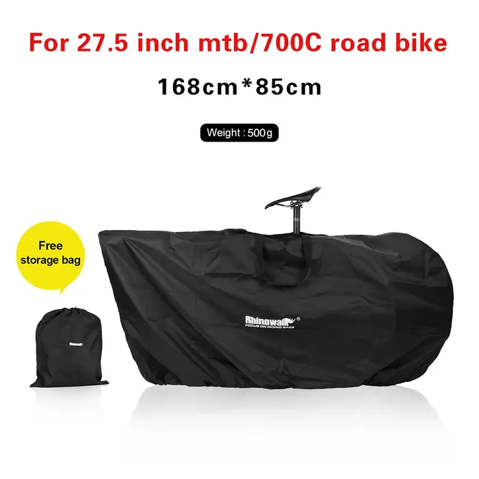 Sac de transport pliable pour vélo VTT 27.5 pouces et vélo de route 700C en polyester avec bandoulière confort pour voyage et sport de plein air