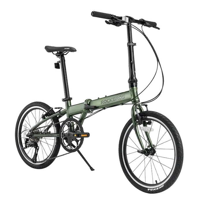 ROCKBROS-Vélo Pliant de 20 Pouces avec Shimano, Cadre en Alliage à 8 Vitesses, Frein en V, observate