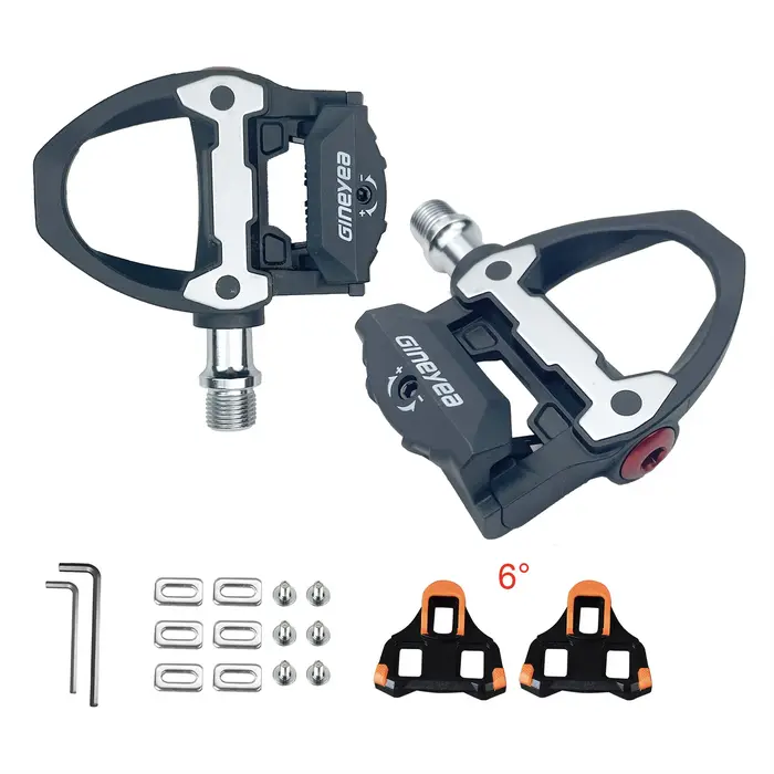 Pédales de vélo de route Gineyea, pédales de vélo de route sans clip avec crampons compatibles avec 