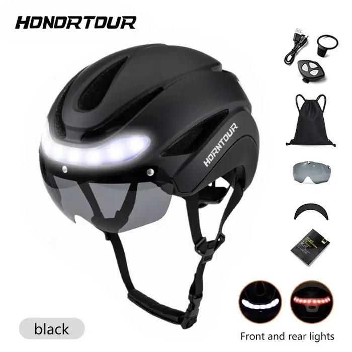 Horntour 2025 casque de vélo lumières de conduite casque de vélo de route de course hommes et femmes