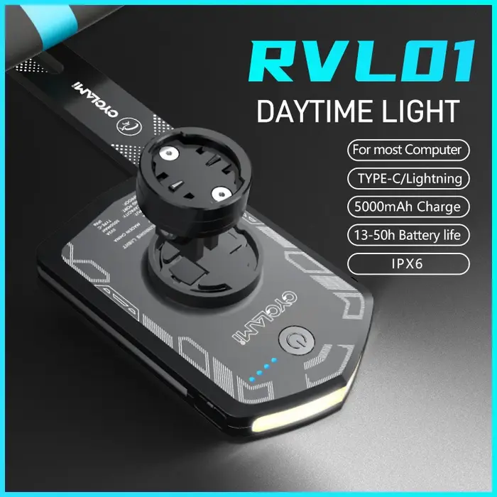 CYCLAMI RVL01 phare de vélo feu avant diurne 5000mAh visibilité de sécurité