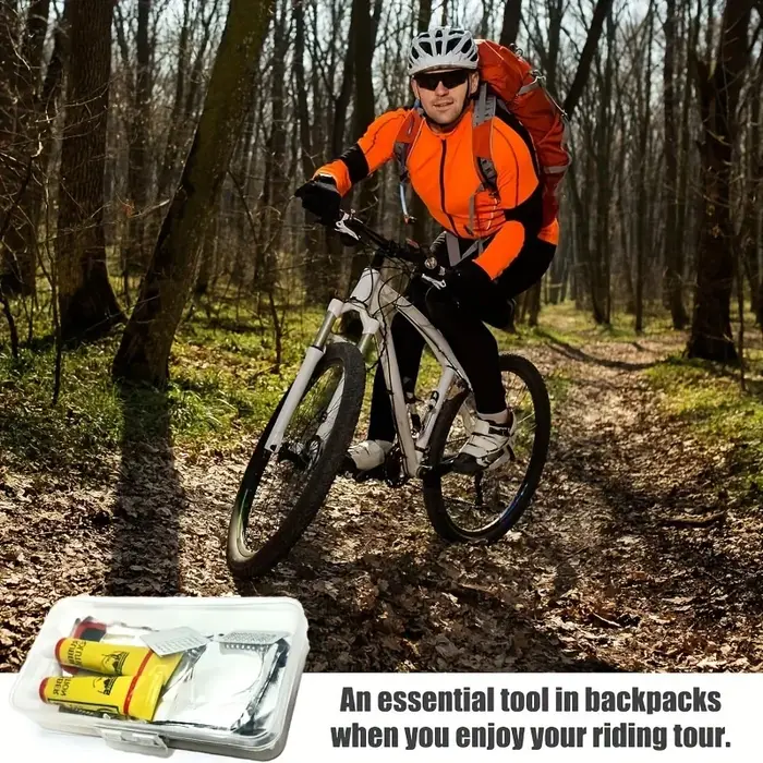 Kit de réparation de vélo professionnel, ensemble de patchs vulcanisants pour fixation de crevaison de tubes de vélo d'urgence sur vélos de route/montagne