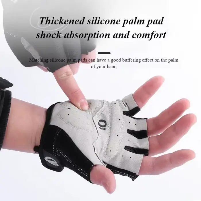 Gants de cyclisme demi-doigt-coussin de paume en silicone antidérapant