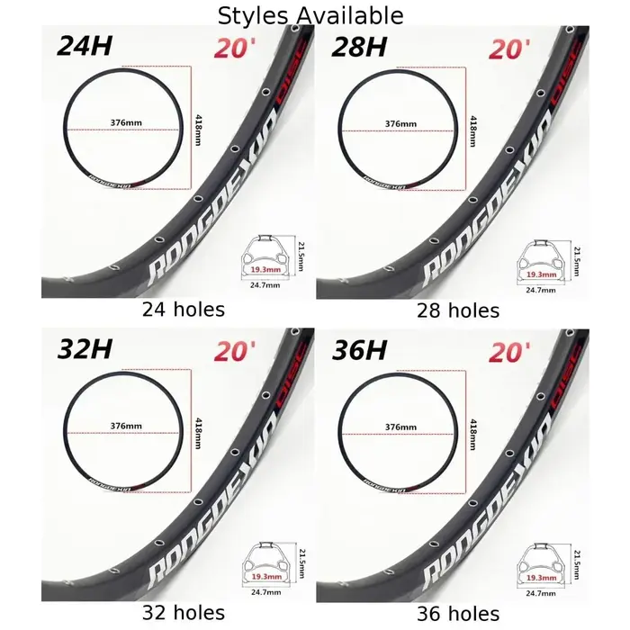 【Prix de dégagement】 jante de roue de vélo de 20 pouces 24/28/32/36 trous