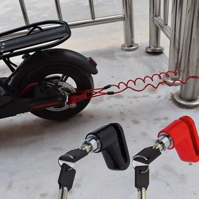 Antivol de frein à disque pour scooter avec câble de rappel spiralé, antivol de sécurité pour moto, scooter, vélo électrique, skateboard