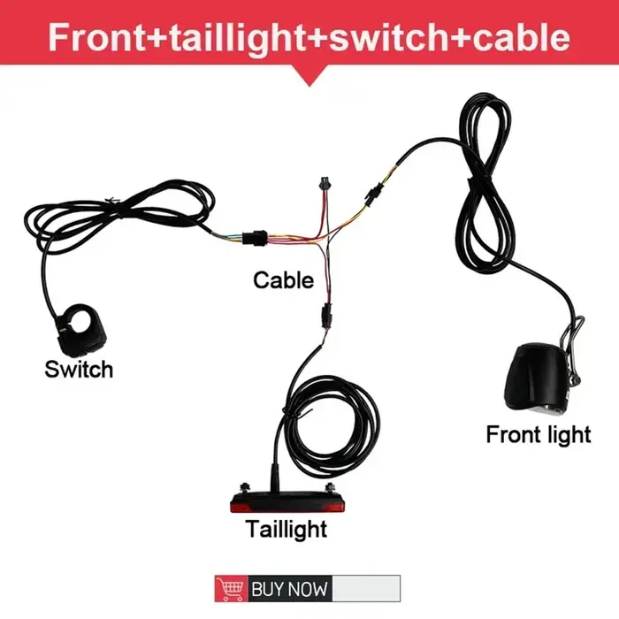 Enquêter arrière LED pour vélo électrique, éclairage de sauna pour vélo électrique, klaxon arrière,