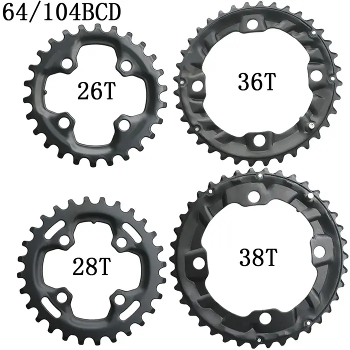 64BCD 104BCD vtt plateau de vélo Double roue à chaîne 22T 24T 26T 28T 36T 38T pignons VTT pédalier p
