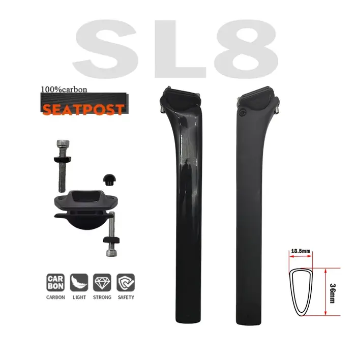 Tige de selle de vélo en carbone pour vélo de route SL8