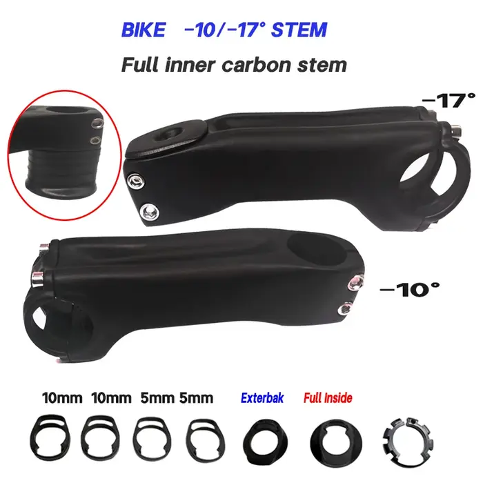Tige de vélo en carbone -17 ° -10 °