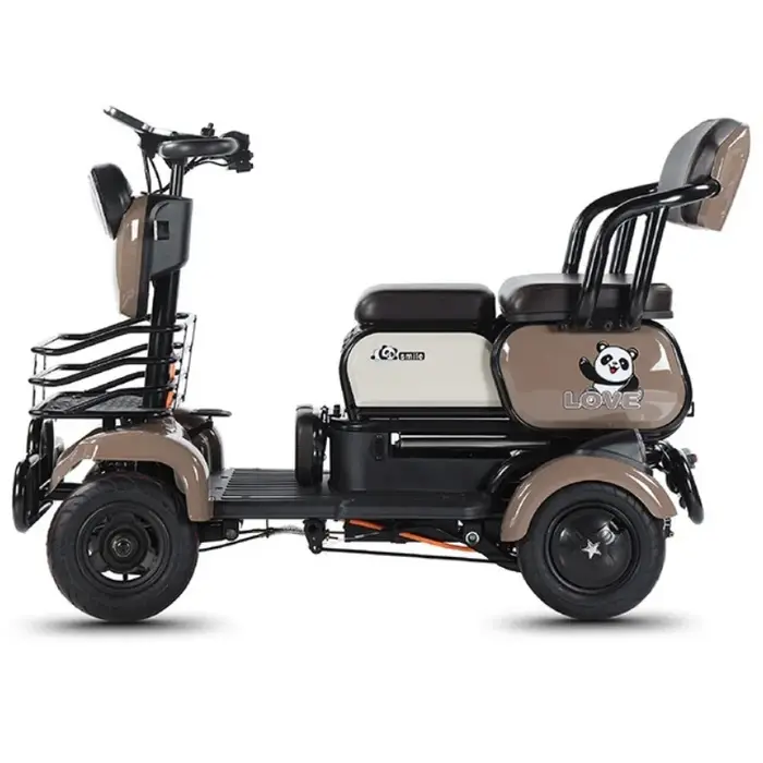 Famille 4 roues Scooter électrique aîné avec siège enfant pliable 800W