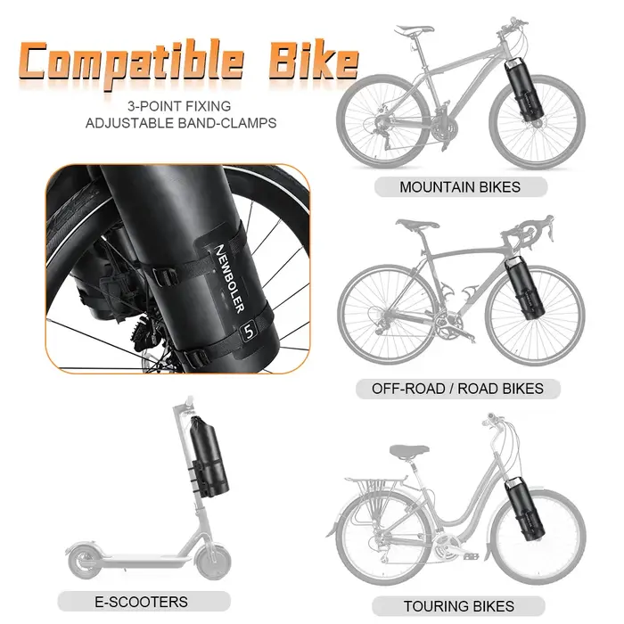 NEWBOLER Portable étanche vélo fourche sac 5L Portable vélo sac Scooter électrique sac vélo avant sa
