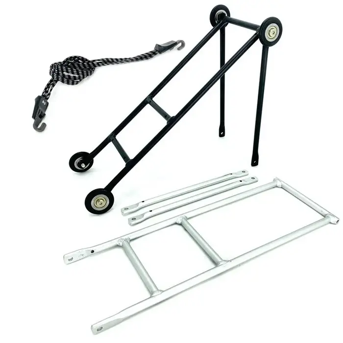 Porte-bagages arrière en alliage d'aluminium pour vélo pliant avec 4 roues à roulement et capacité de charge 30 kg pour transport quotidien
