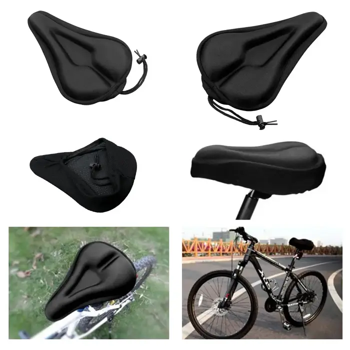 1 housse de selle de vélo rembourrée 3D en mousse gel large pour VTT