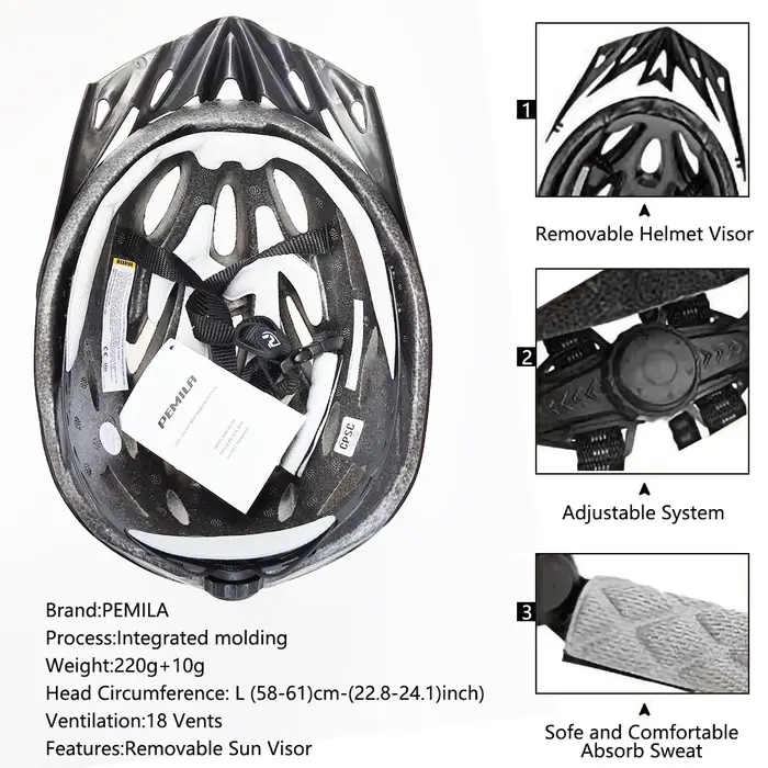 Casque de vélo de montagne ultraléger à rayures avec pare-soleil
