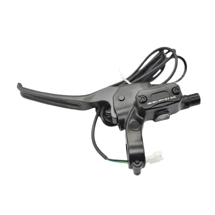 Levier de frein hydraulique en alliage d'aluminium pour vélo électrique scooter ou quad blanc ou jaune haute performance sécurité optimale