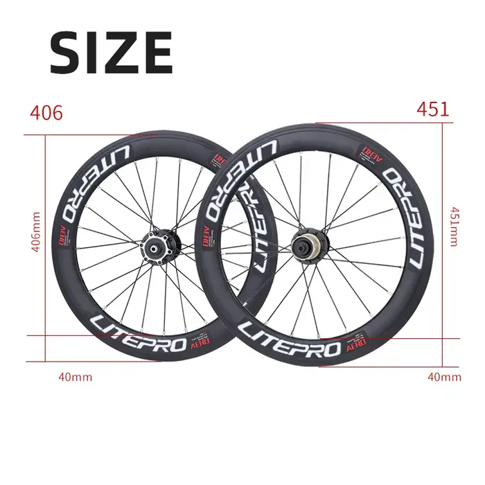 Vélo pliant roue noire 20 pouces disque/V hauteur de frein 40mm 4 Peilin alliage d'aluminium BMX 406/451 jeu de roues pièces de cyclisme d'hiver
