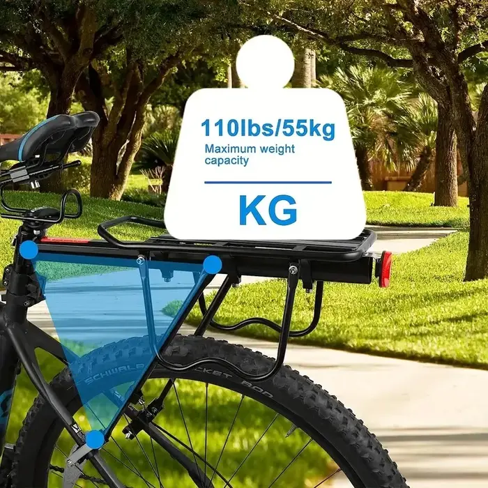 Porte-bagages arrière réglable en alliage d'aluminium pour vélo de route de montagne de 26 à 29 pouces