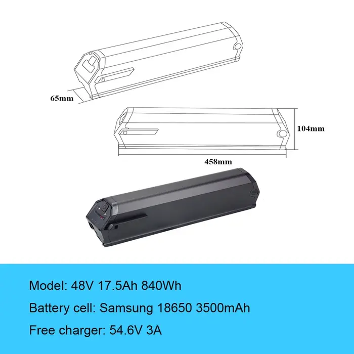 Batterie de vélo électrique NCM Moscow 500W 750W 13Ah 48V 16Ah 17.5Ah Reention Dorado X Class Fat Ti