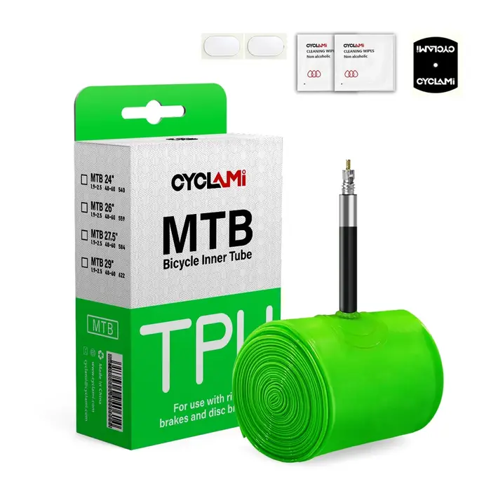 Chambre à air ultralégère CYCLAMI pour vélo VTT 26, 27,5 et 29 pouces, pneu en TPU, valve française 