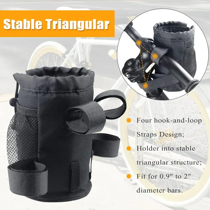 2in1 vélo guidon support pour téléphone vélo porte-bouteille d'eau maille poche universelle ajusteme