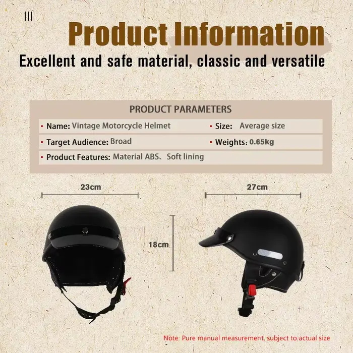 Casque de moto vintage ​ Demi-casque Cruiser pour hommes