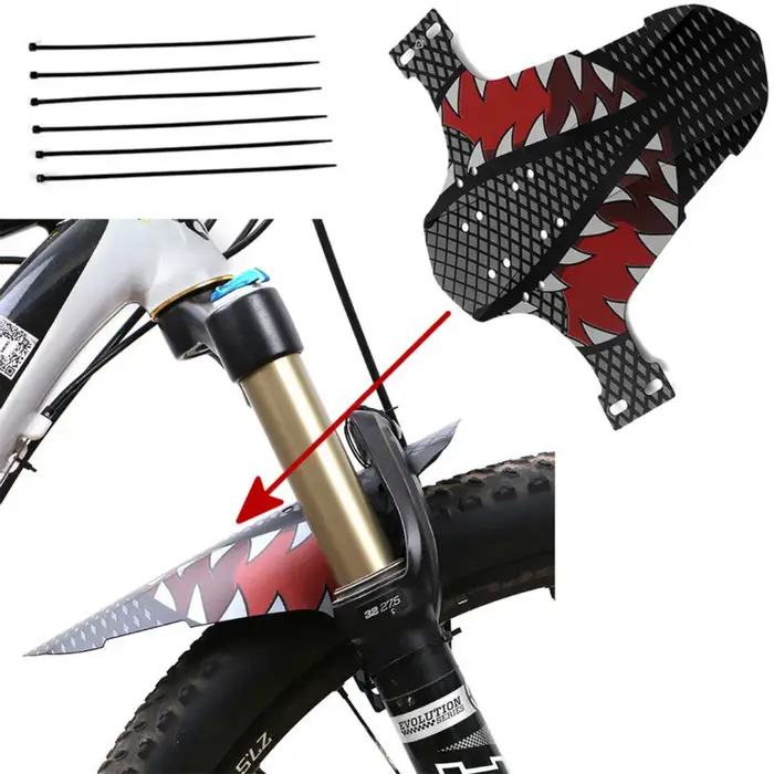 1 ensemble de garde-boue de vélo, garde-boue durable pour vélo de montagne, garde-boue avant et arrière avec 6 sangles fixes, pièces de vélo, accessoires de vélo