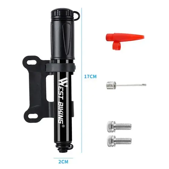 WEST BIKING-Mini pompe à air manuelle en alliage d'aluminium pour vélo