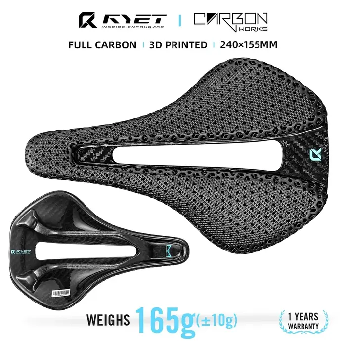 RYET selle de vélo entièrement en carbone imprimé en 3D 155mm 7x9 ultraléger 120g siège
