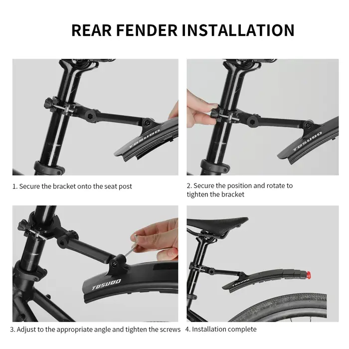 Ensemble de garde-boue de vélo TOSUOD à longueur réglable