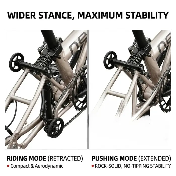 Barre d'extension de roue facile pour vélo pliant Neo