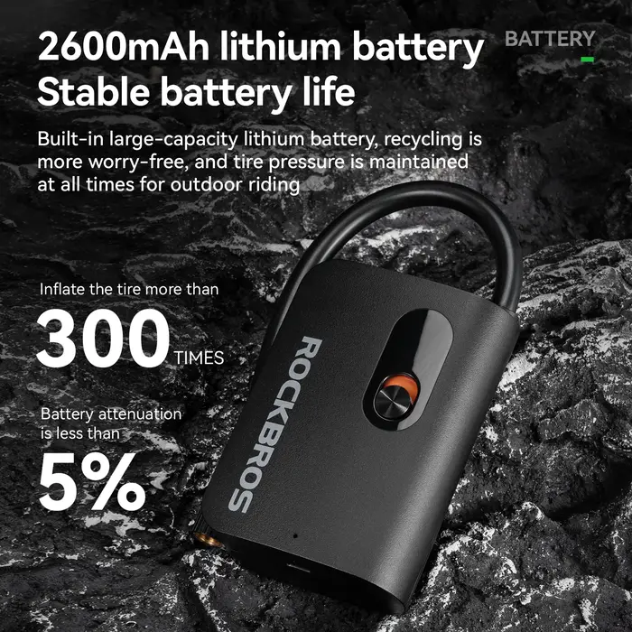 ROCKBROS pompe à vélo électrique Portable haute pression type-c Mini