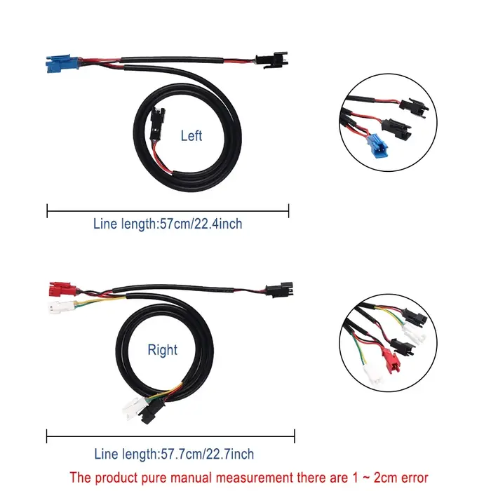 Câble de connexion de faisceau de câblage pour feux d'angle avant gauche et droit pour trottinette électrique Kukirin