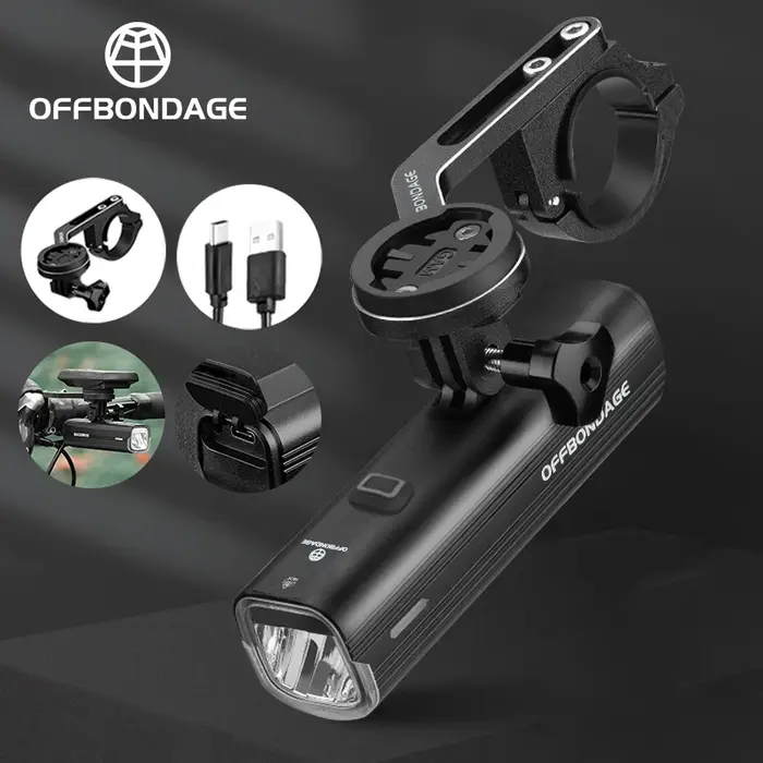 OFFBONDAGE vélo avant lumière étanche à la pluie USB Rechargeable vélo lumière 1000LM cyclisme phare
