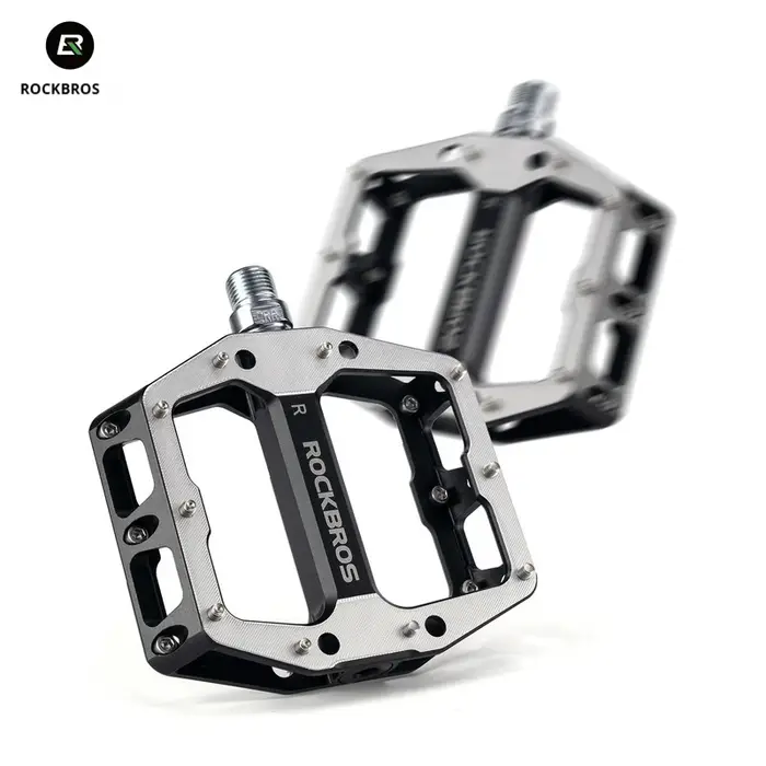 Pédales de vélo ROCKBROS X RIDGELOOP en alliage d'aluminium, à roulements, antidérapantes, larges, pour VTT, vélo de gravier et cyclisme en descente.