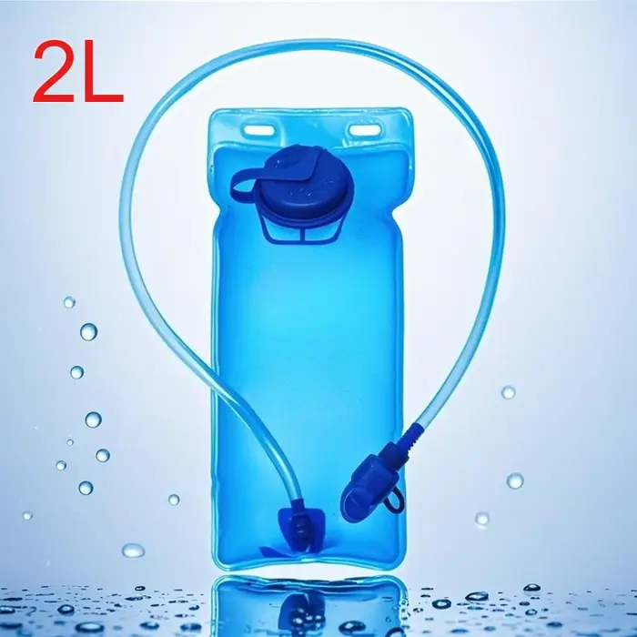 Sac d'eau de sport 2L en TPU bleu avec paille pour vélo alpinisme et marathon sport plein air