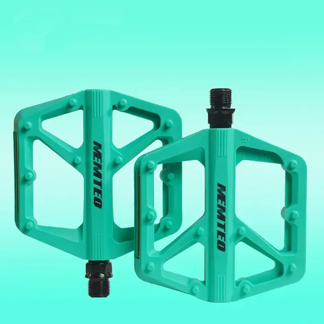 Pédale de vélo économique ultralégère à double roulement DU, matériau en nylon, bandes réfléchissant