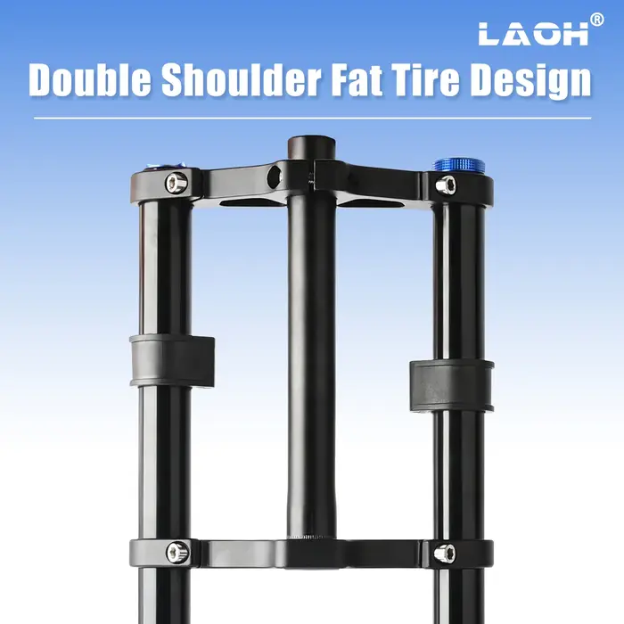 Fourche de suspension LAOH 20 pouces pour vélo, avec pneu 4.0, débattement 160 mm, double épaule, QR 9 mm, tube droit, pour VTT, Fat Bike, neige et plage