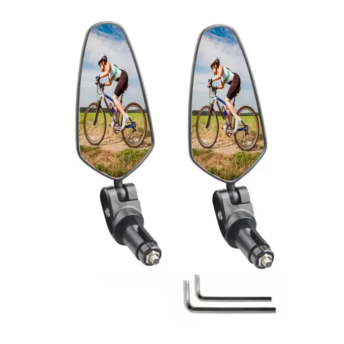 1 paire de rétroviseurs de vélo rotatifs, extrémité de barre, guidon de vélo, réflecteur de cyclisme