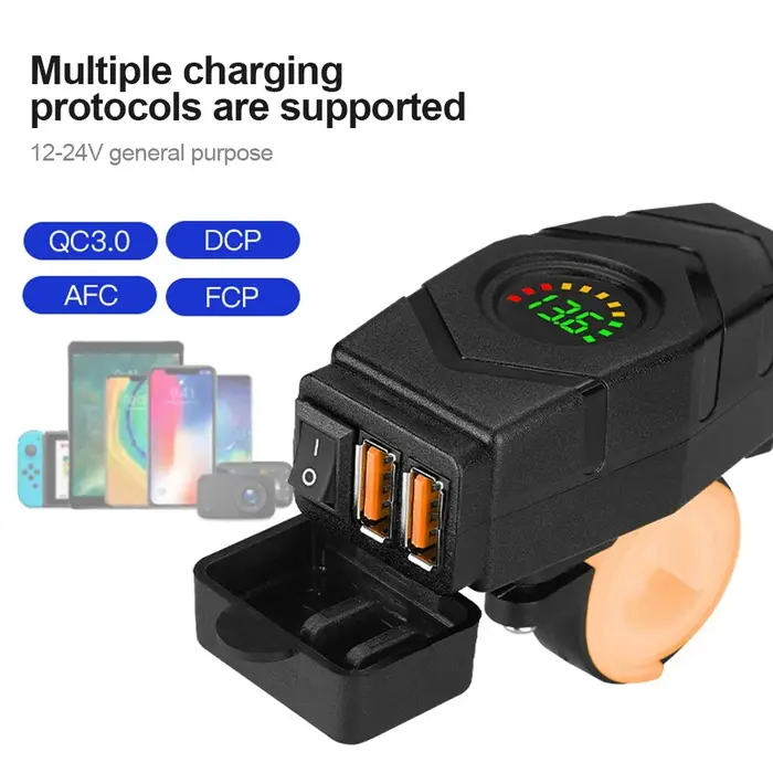 Chargeur USB pour guidon de vélo électrique 36W QC3.0