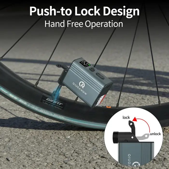 Pompe à air électrique portable pour pneus de vélo avec écran numérique