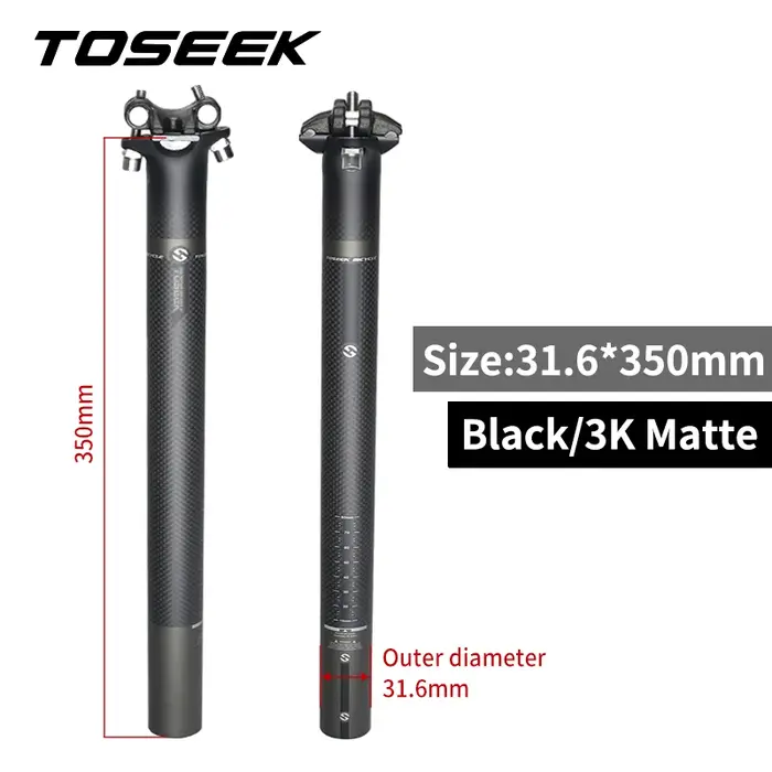TOSEEK - Tige de selle de vélo en carbone