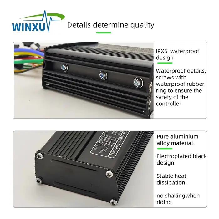 Contrôleur de moteur sans balais à onde sinusoïdale FOC pour vélo électrique 36V 48V 500W 25A