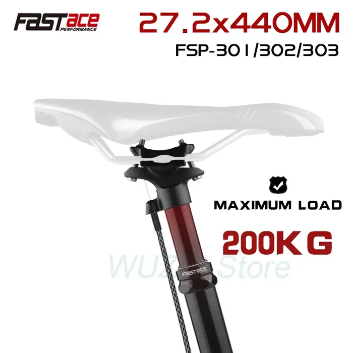 FASTACE tige de selle télescopique 27.2/28.6/30.0/30.4/30.9/31.6/33.9mm compte-gouttes de vélo 440mm